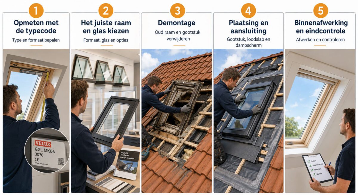 stappenplan VELUX dakraam vervanging